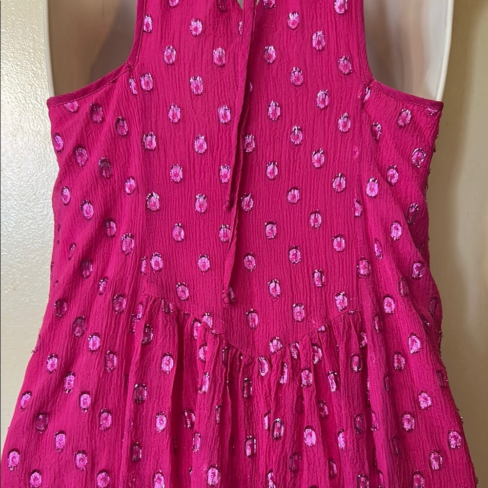 Ella Moss Fuchsia Silk Sparkly Sundress size S - Picture 9 of 13